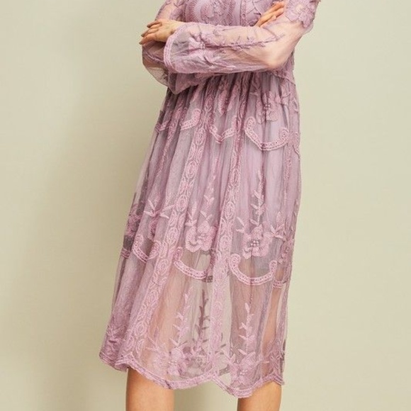 Lavender Entro Lace Dress DAKOTA VIOLA Maxi - Picture 4 of 4